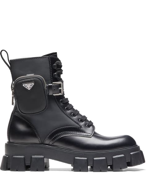 ankle pouch combat boots prada